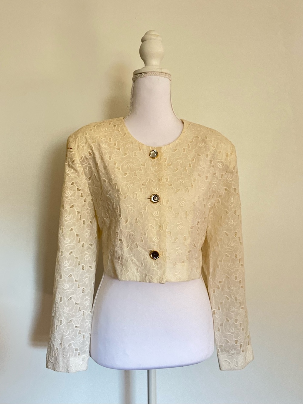 Rare Vintage Pierre Cardin Lace Cropped Jacket